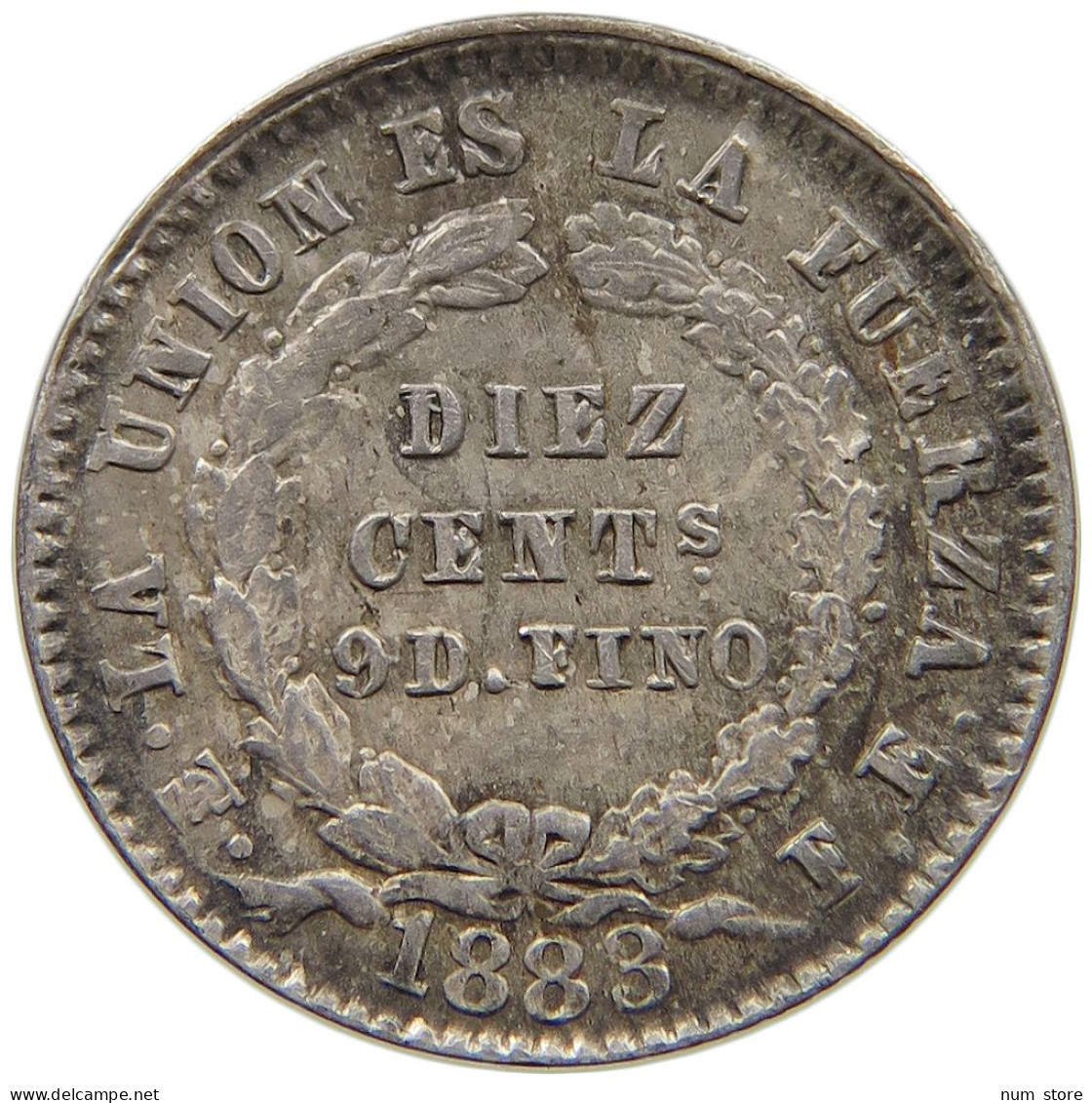 BOLIVIA 10 CENTAVOS 1883  #t135 0303 - Bolivie