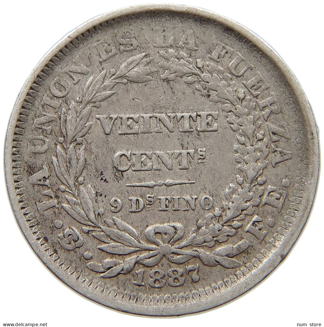 BOLIVIA 20 CENTAVOS 1887  #t135 0297 - Bolivia