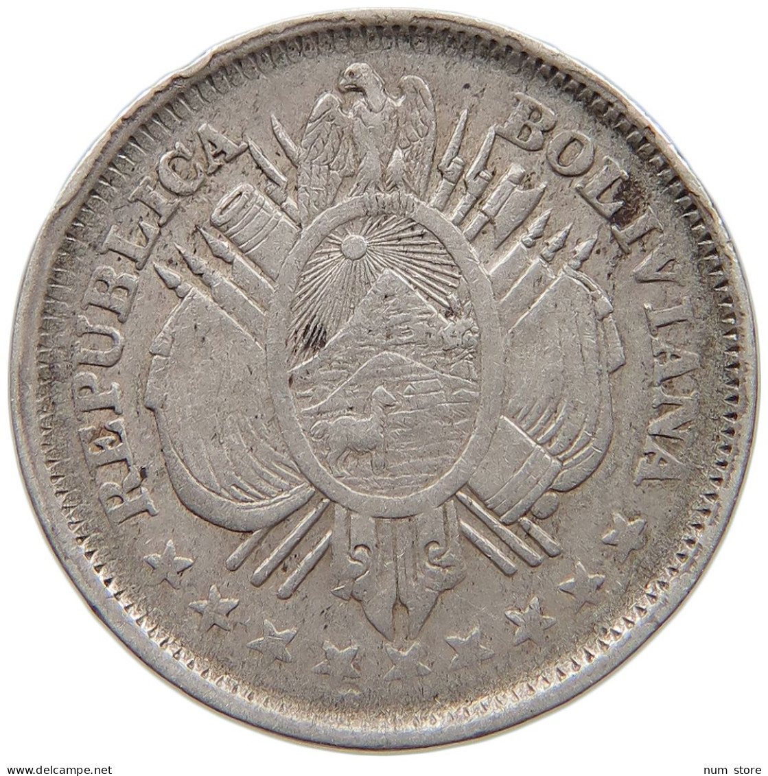 BOLIVIA 20 CENTAVOS 1887  #t135 0297 - Bolivia