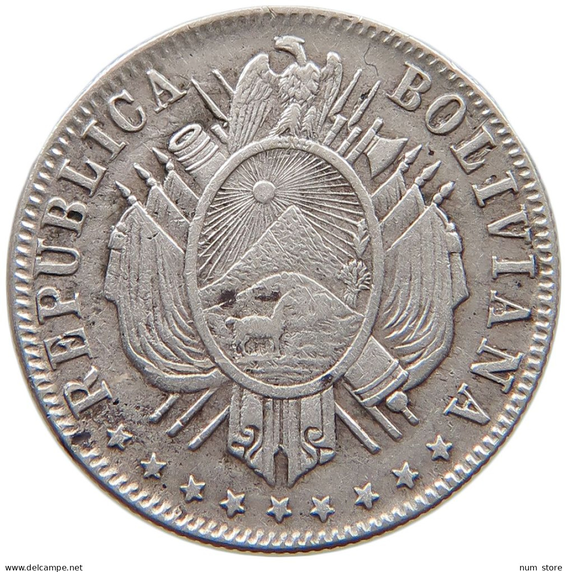 BOLIVIA 20 CENTAVOS 1881  #t135 0299 - Bolivie