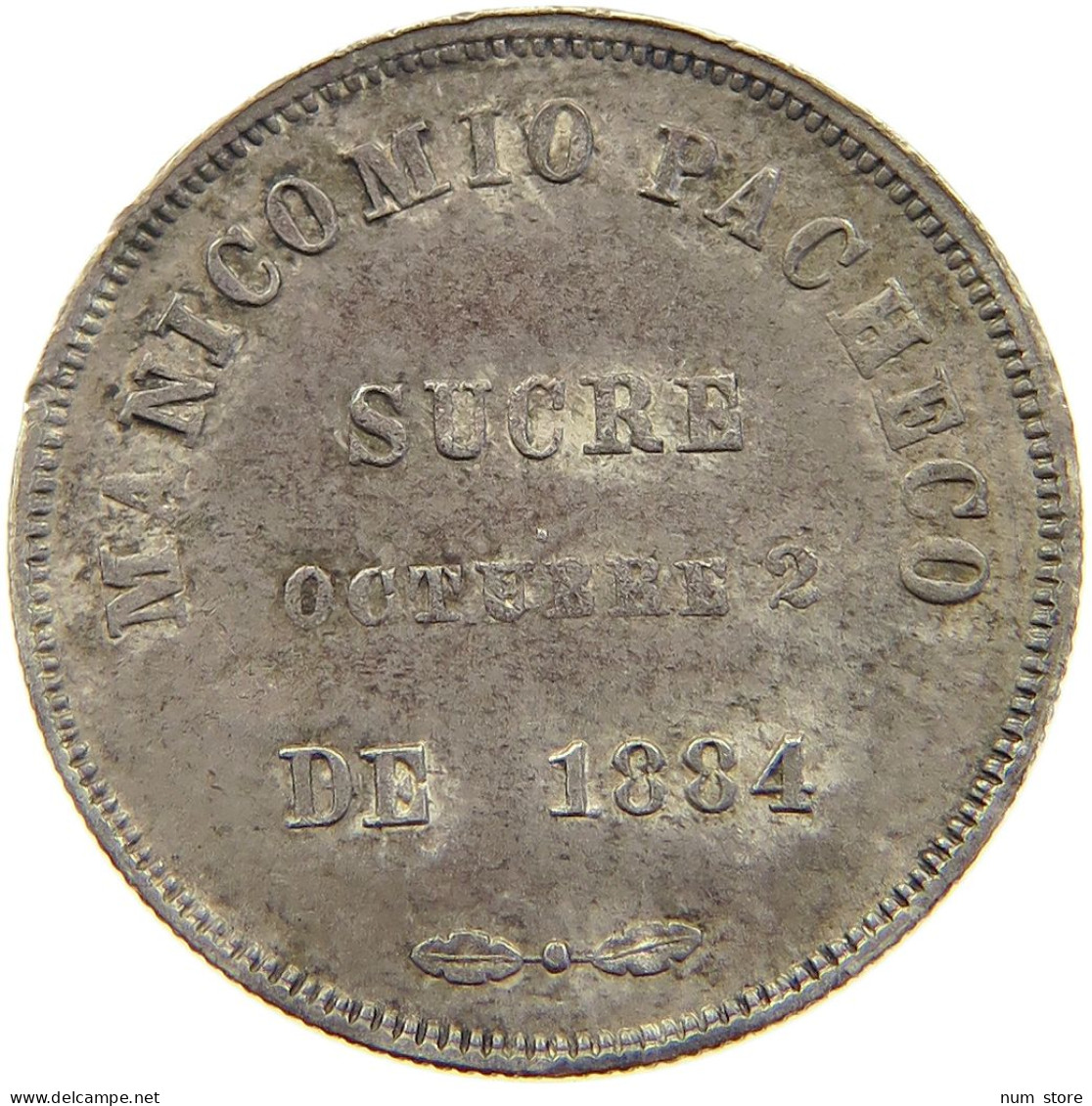 BOLIVIA MEDAL 1884 MEDAL 1884 GEORGIA PACHECO #t135 0101 - Bolivie