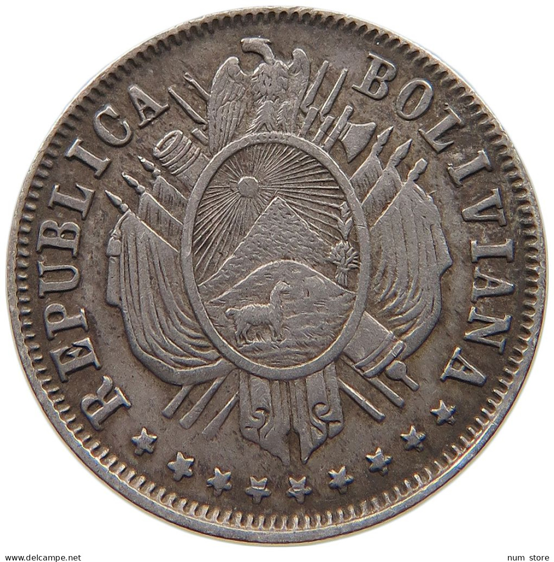 BOLIVIA 20 CENTAVOS 1883  #t107 0349 - Bolivie