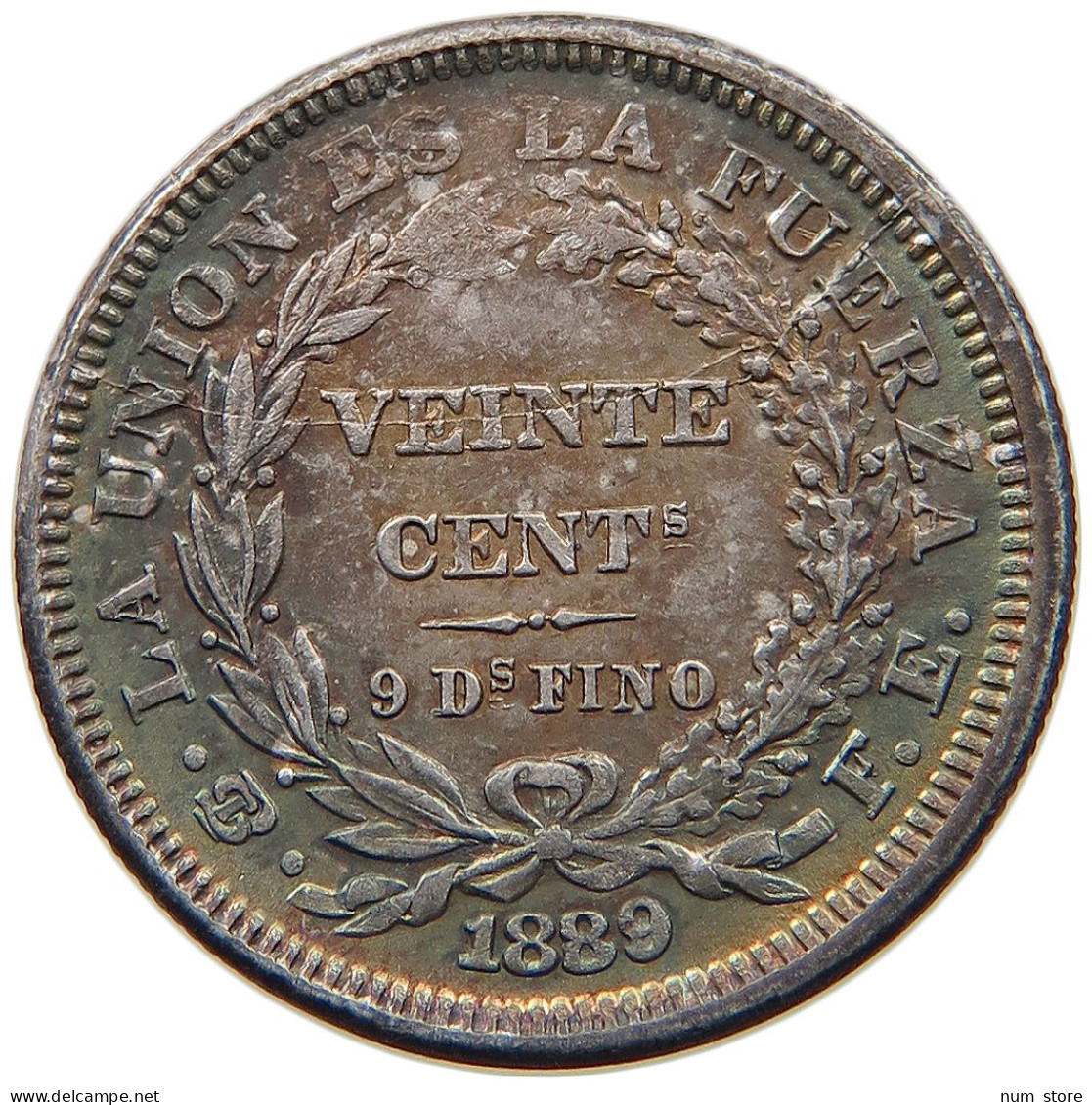 BOLIVIA 20 CENTAVOS 1889  #t107 0351 - Bolivia