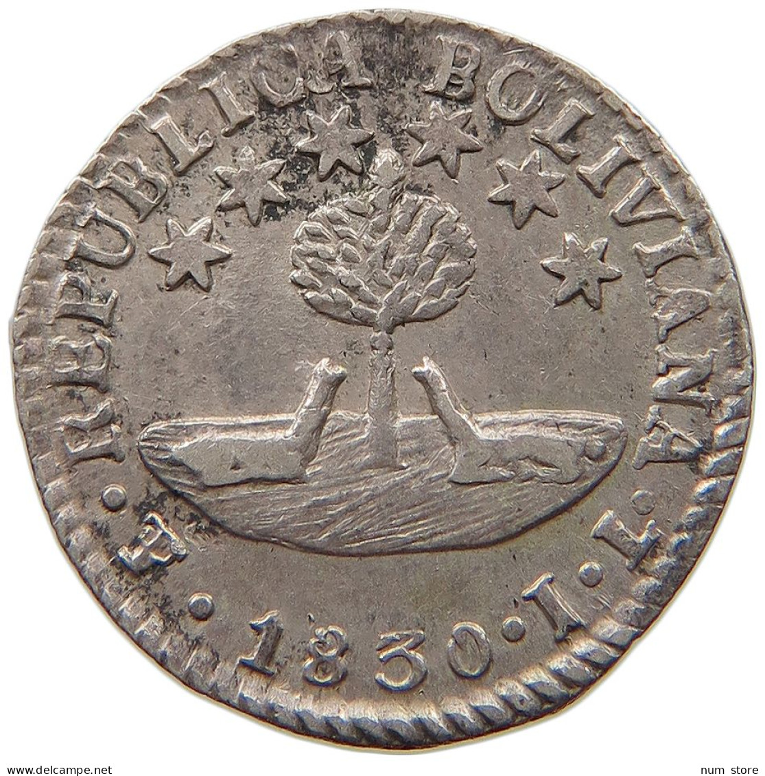 BOLIVIA 1/2 SOL 1830  #t107 0505 - Bolivie