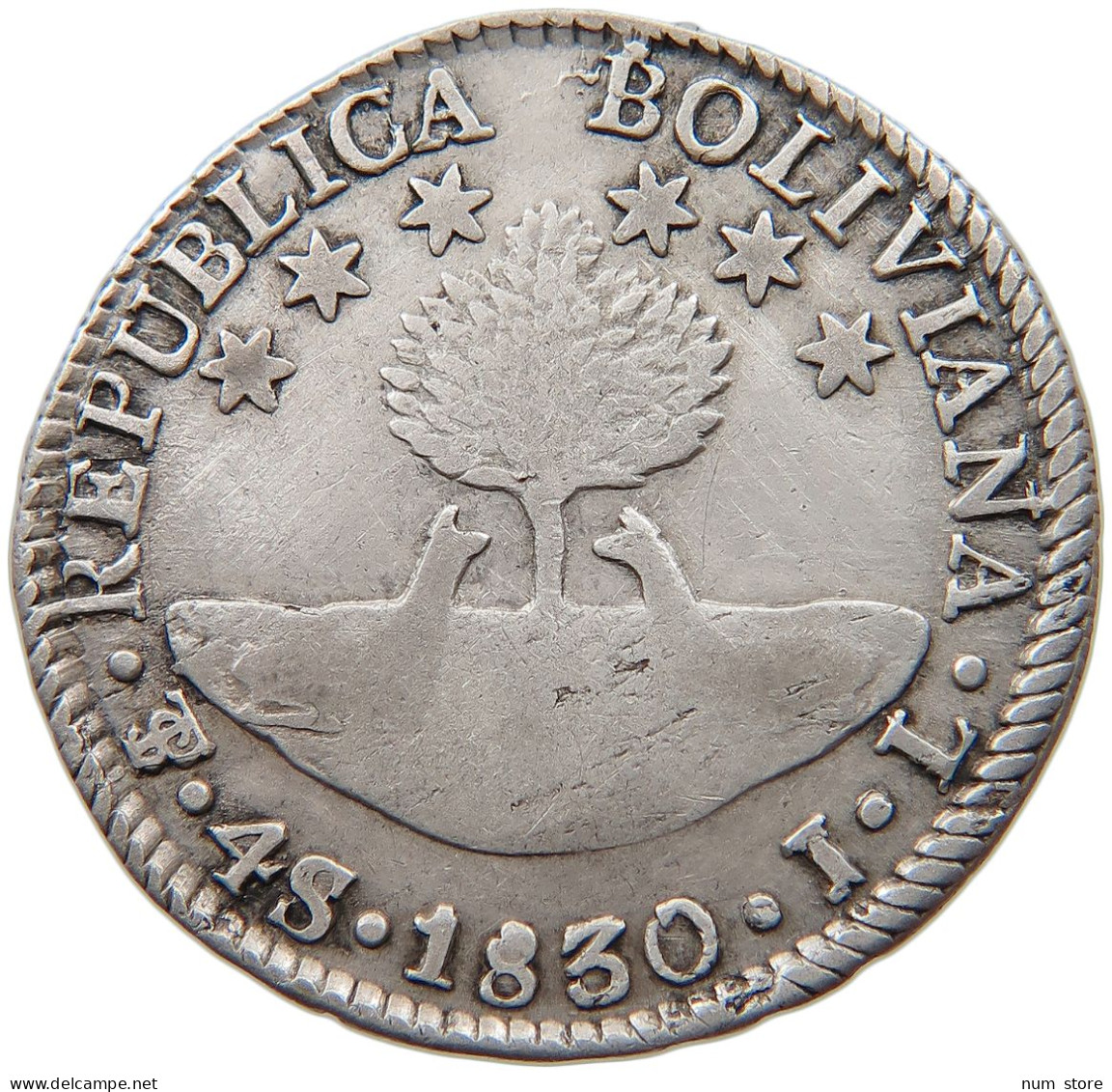 BOLIVIA 4 SOLES 1830 JL  #t093 0177 - Bolivië