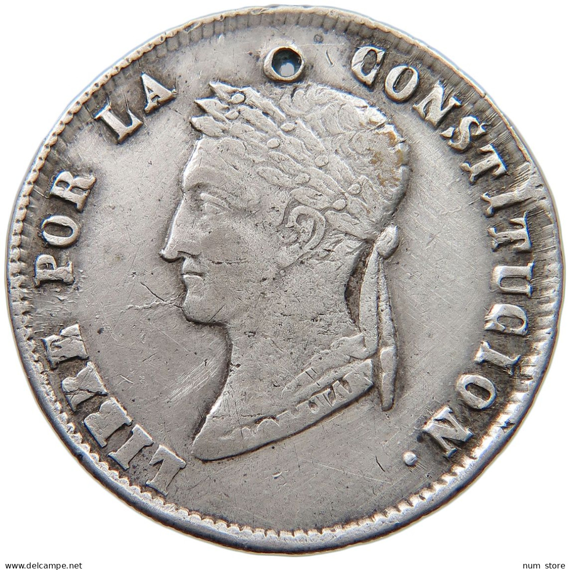 BOLIVIA 4 SOLES 1854 MJ  #t094 0165 - Bolivia