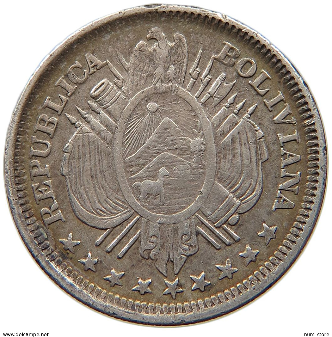 BOLIVIA 20 CENTAVOS 1887  #t090 0219 - Bolivië