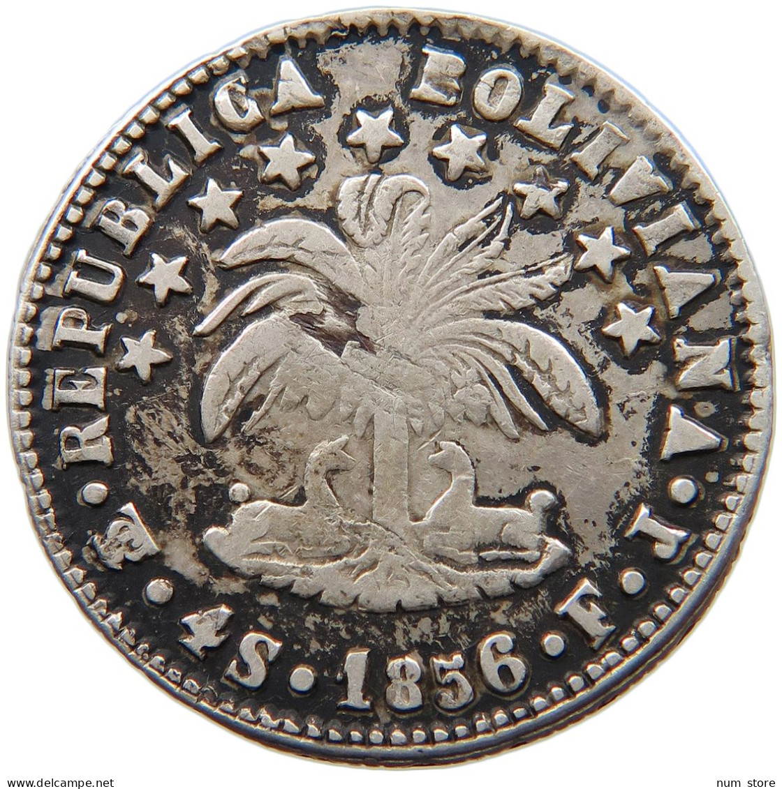 BOLIVIA 4 SOLES 1856 FJ  #t077 0095 - Bolivië