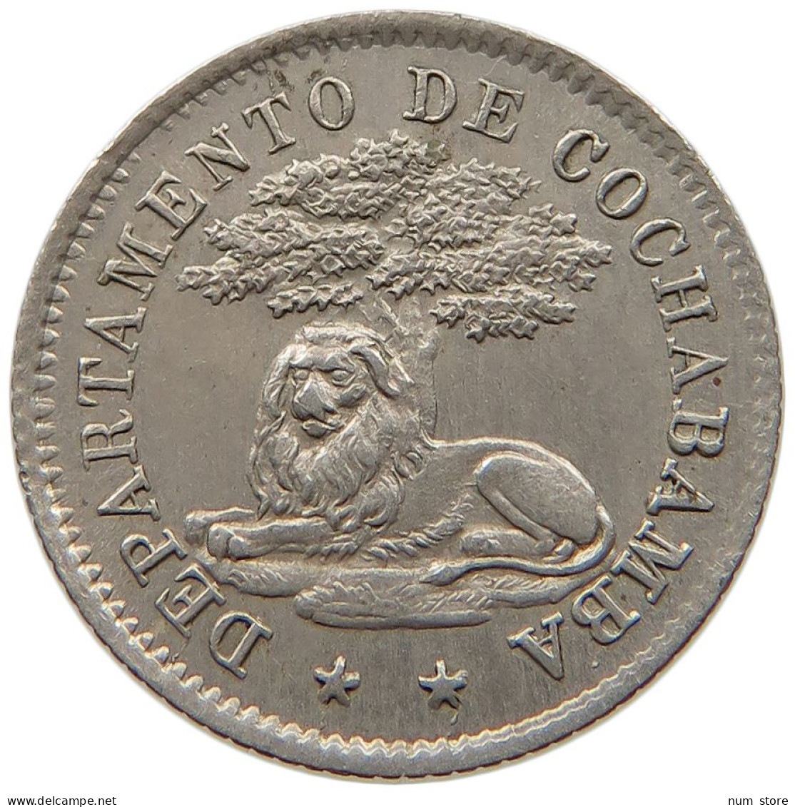 BOLIVIA 5 CENTAVOS 1876 COCHABAMBA #t135 0077 - Bolivia