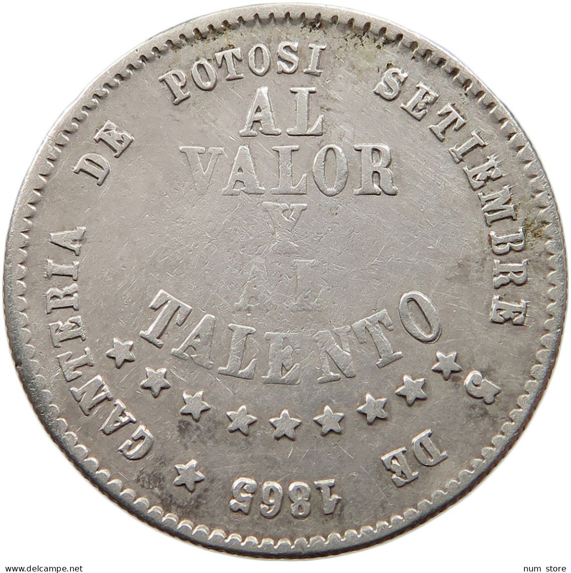 BOLIVIA 1/2 MELGAREJO 1865  #t063 0145 - Bolivië