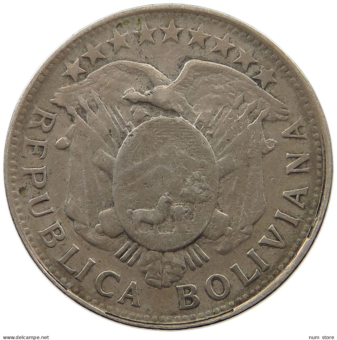 BOLIVIA 50 CENTAVOS 1901 MM  #t060 0381 - Bolivie