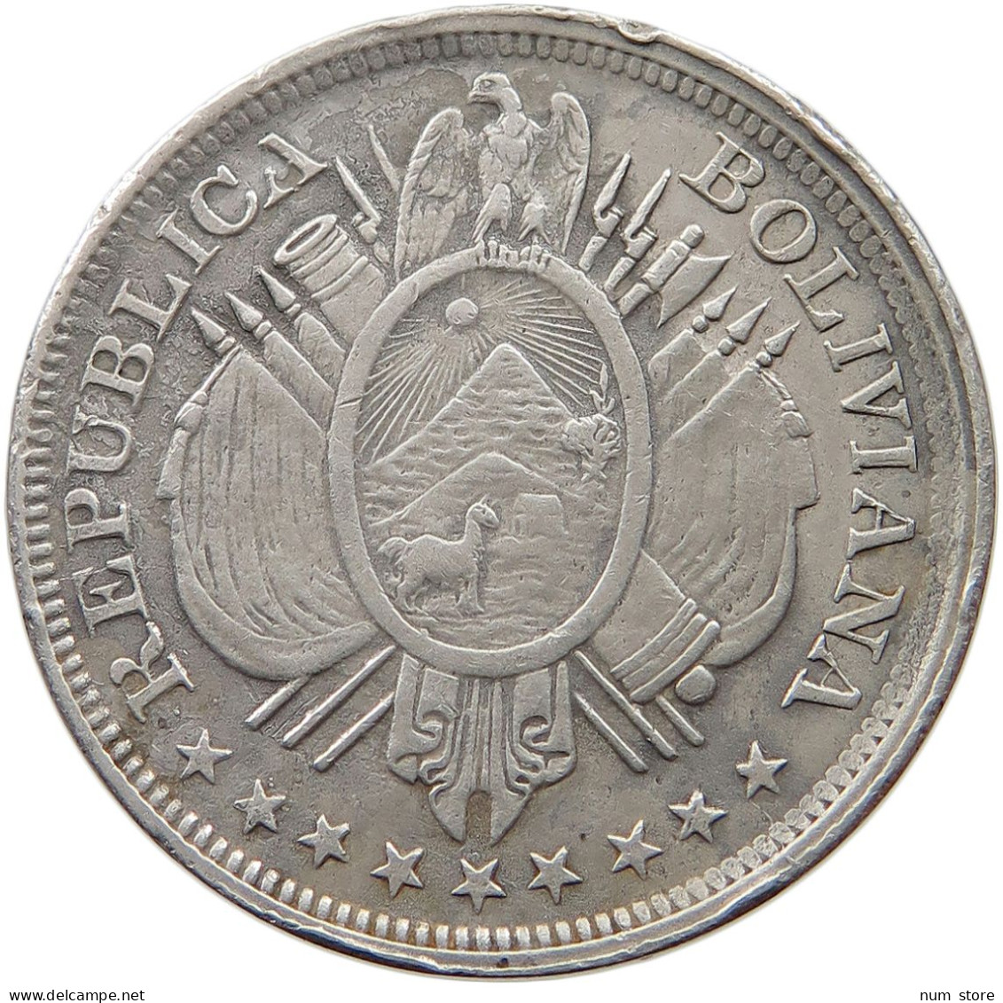 BOLIVIA 50 CENTAVOS 1899 MM  #t063 0151 - Bolivië