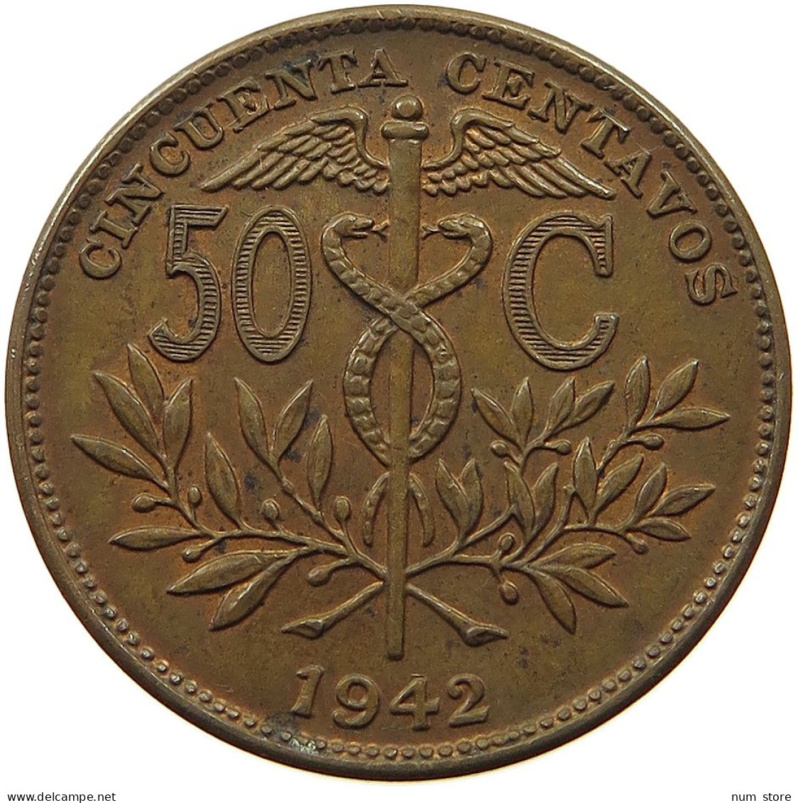 BOLIVIA 50 CENTAVOS 1942  #t060 0391 - Bolivie