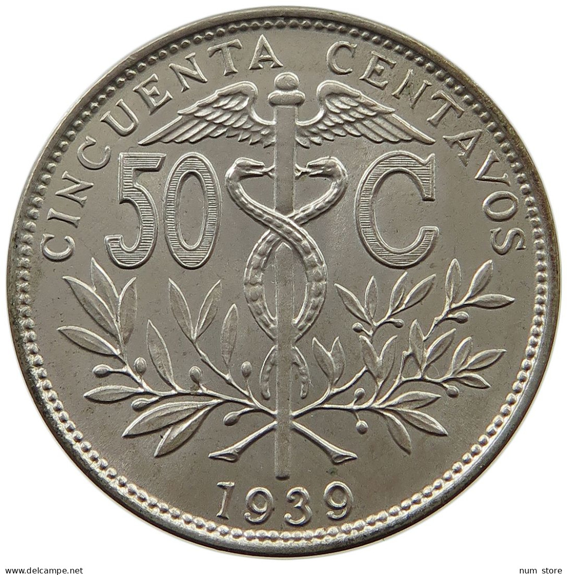 BOLIVIA 50 CENTAVOS 1939  #t060 0379 - Bolivie