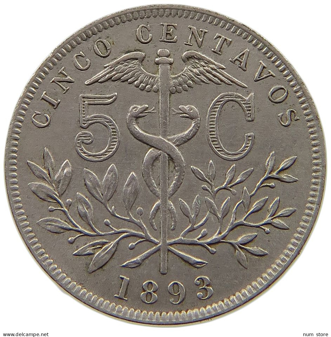 BOLIVIA 5 CENTAVOS 1893  #t060 0373 - Bolivia