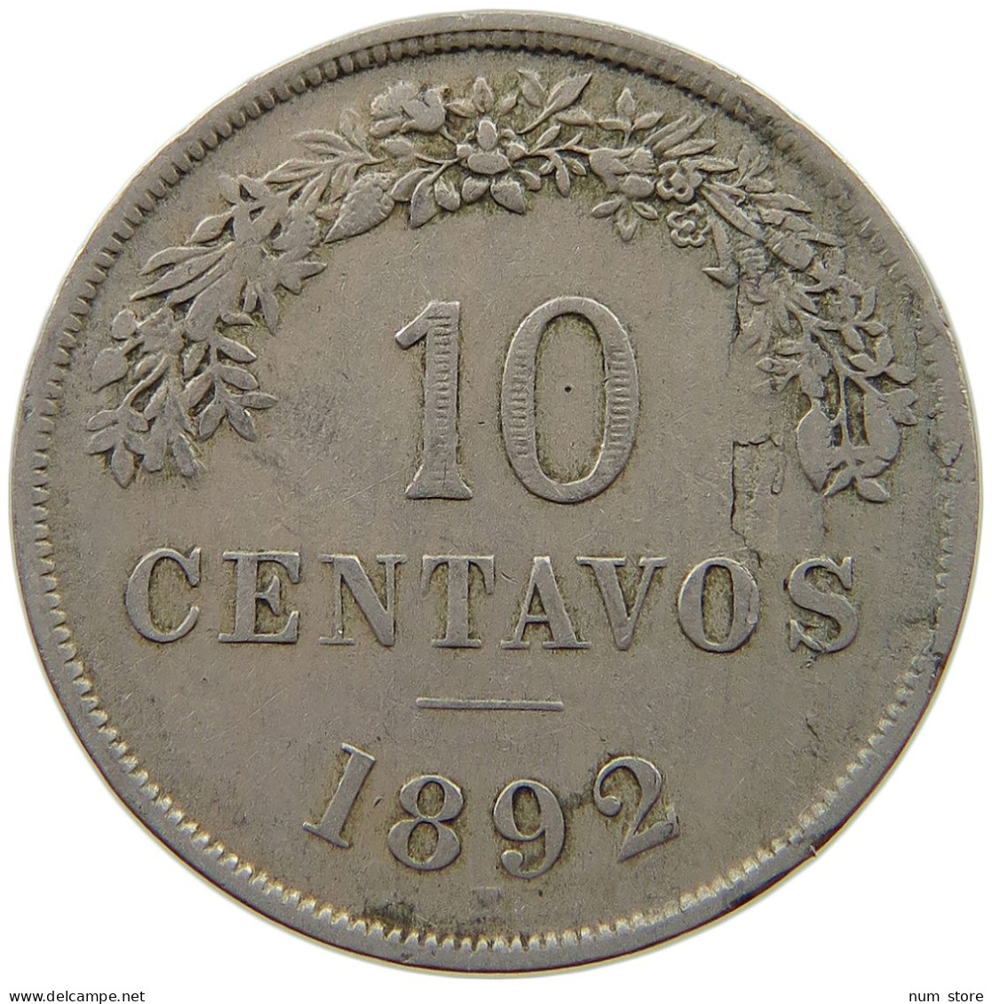 BOLIVIA 10 CENTAVOS 1892 H  #t060 0359 - Bolivia