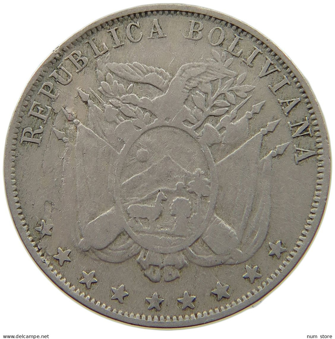 BOLIVIA 10 CENTAVOS 1892 H  #t060 0359 - Bolivië