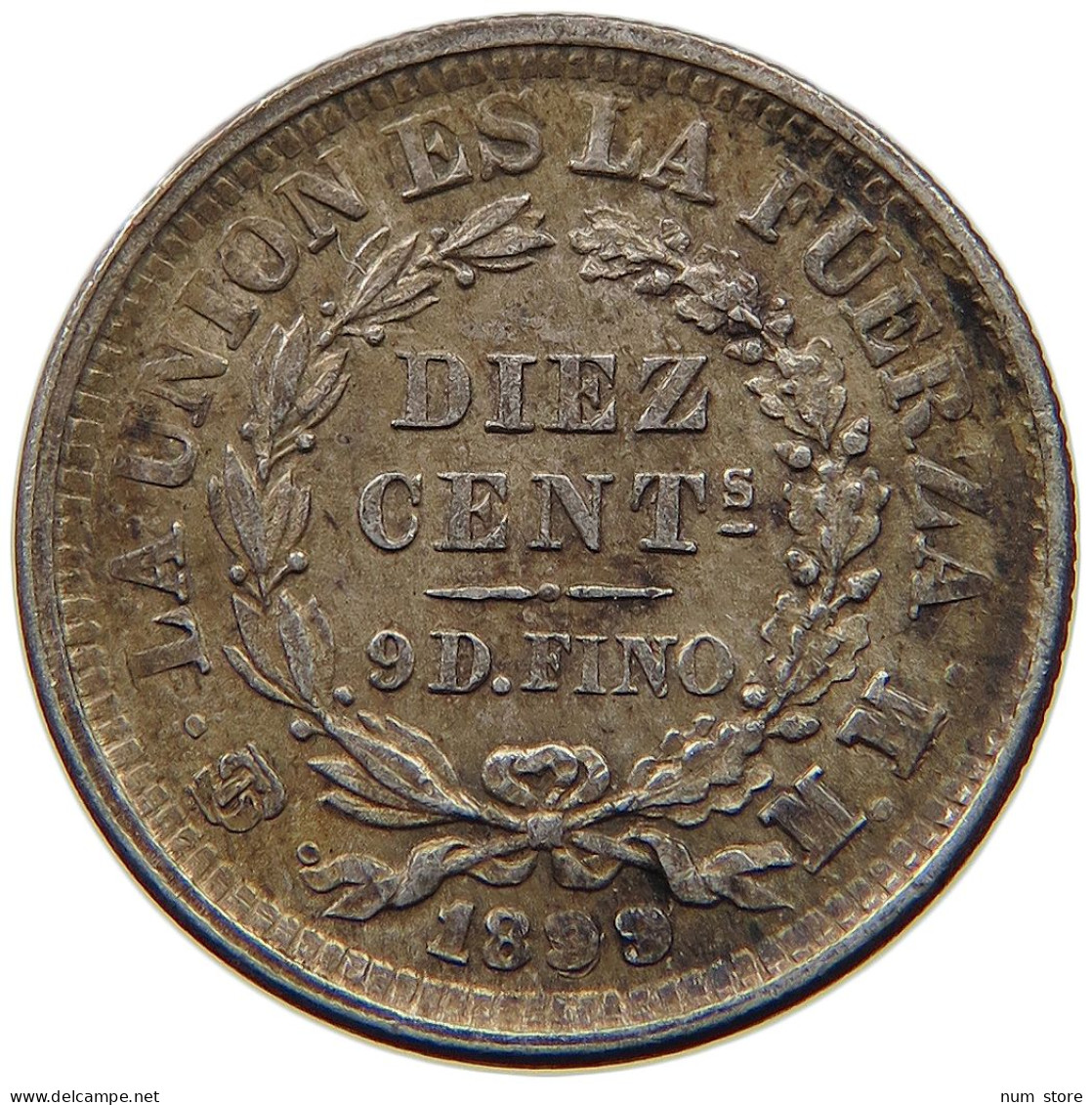 BOLIVIA 10 CENTAVOS 1899 MM  #t060 0285 - Bolivie