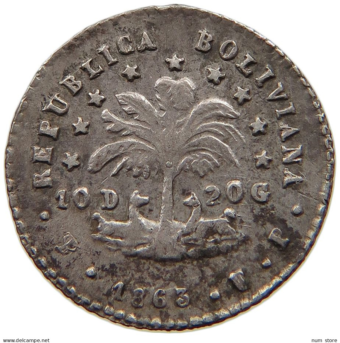 BOLIVIA 1/ SOL 1863 FP  #t060 0325 - Bolivie