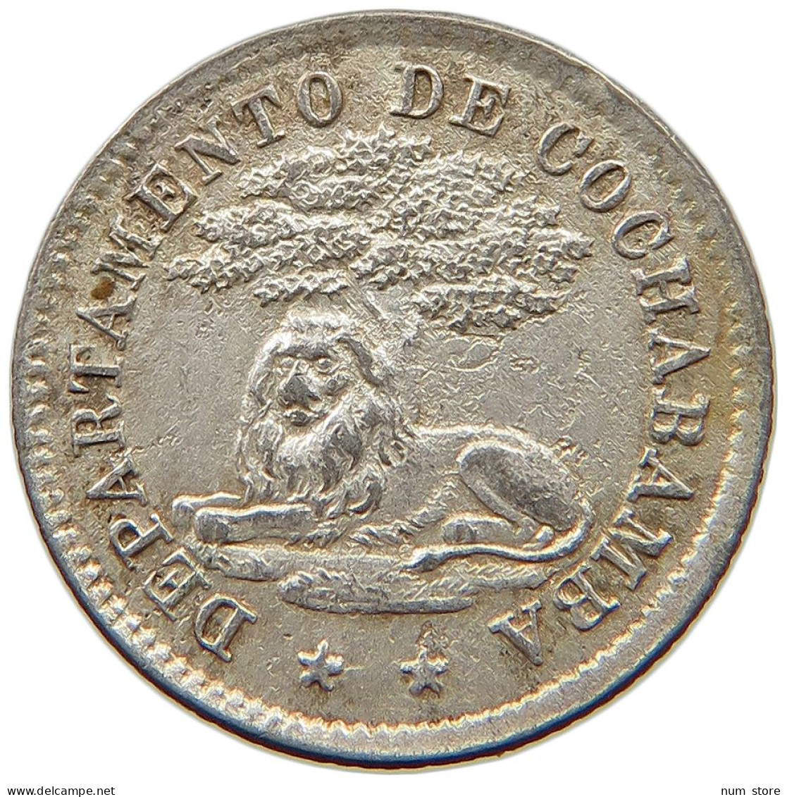 BOLIVIA 5 CENTAVOS 1876 COCHABAMBA #t060 0301 - Bolivië