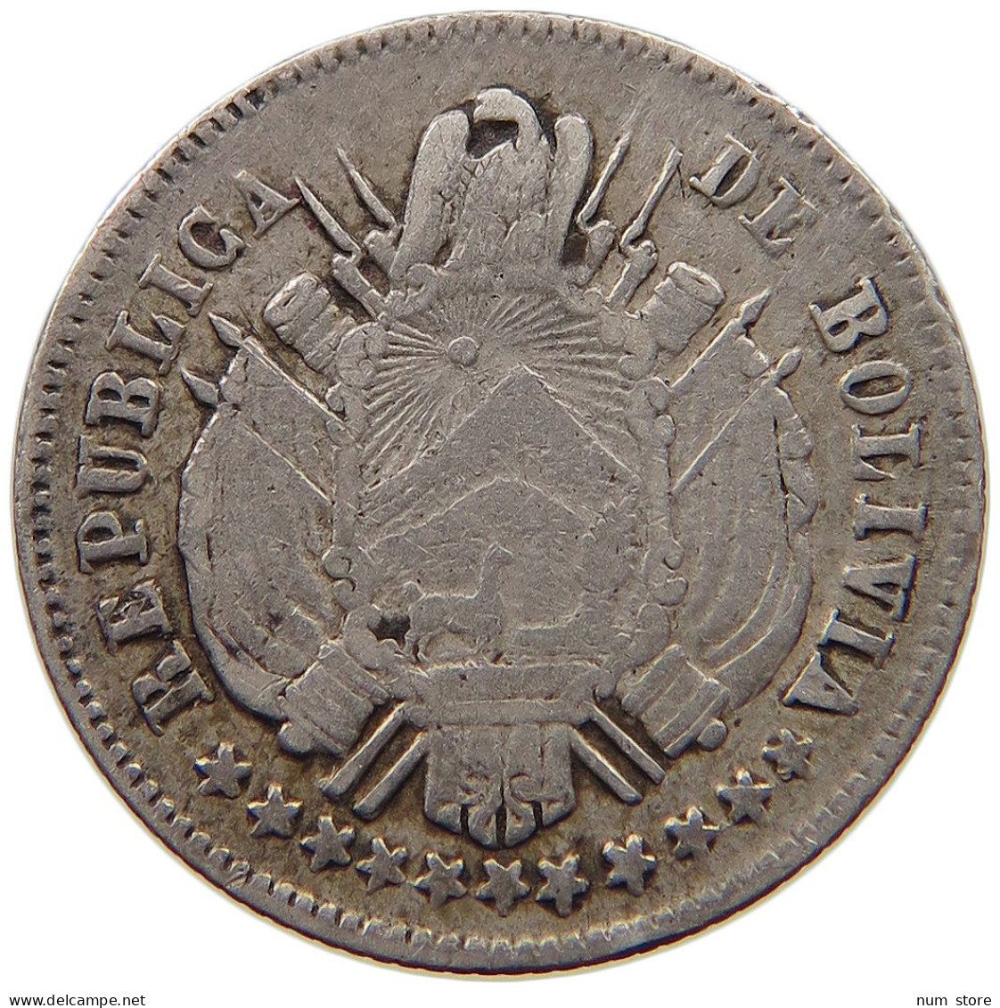 BOLIVIA 10 CENTAVOS 1871 ER  #t060 0279 - Bolivie