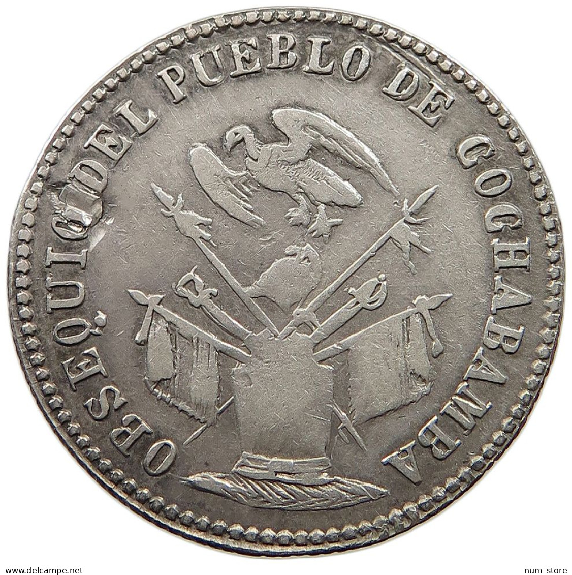 BOLIVIA MEDAL 1863 President Acha Cochabamba PROCALMATION MEDAL 1863 #t060 0213 - Bolivie