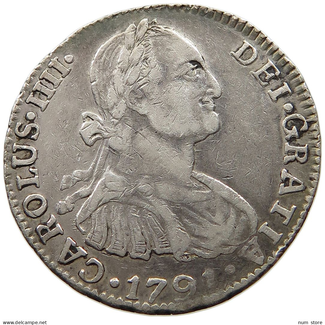 BOLIVIA 2 REALES 1791 PR Carlos IV, 1788-1808 #t060 0195 - Bolivia