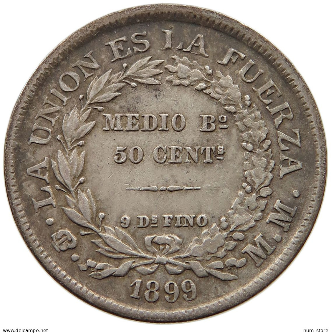 BOLIVIA 50 CENTAVOS 1899  #t060 0179 - Bolivie