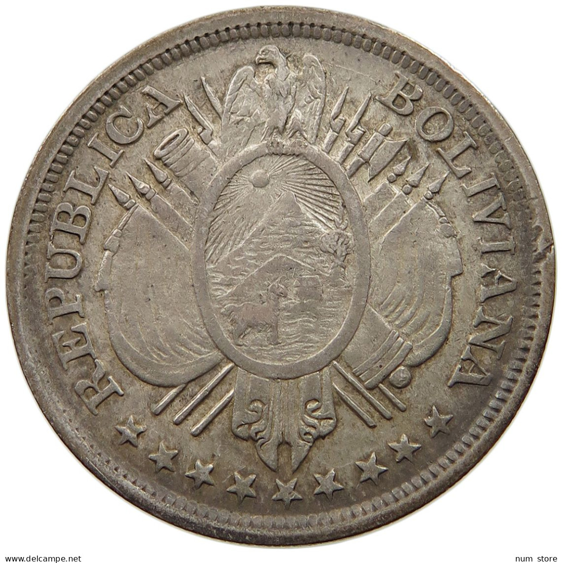 BOLIVIA 50 CENTAVOS 1899  #t060 0179 - Bolivia