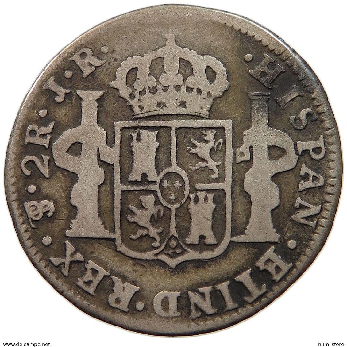 BOLIVIA 2 REALES 1775 JR Carlos III. 1759-1788. #t060 0193 - Bolivie