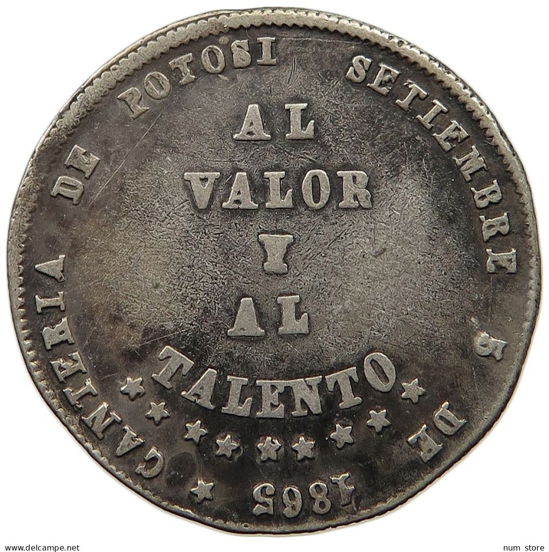 BOLIVIA 1/4 MELGAREJO 1865 PROCLAMATION MEDAL #t060 0201 - Bolivie