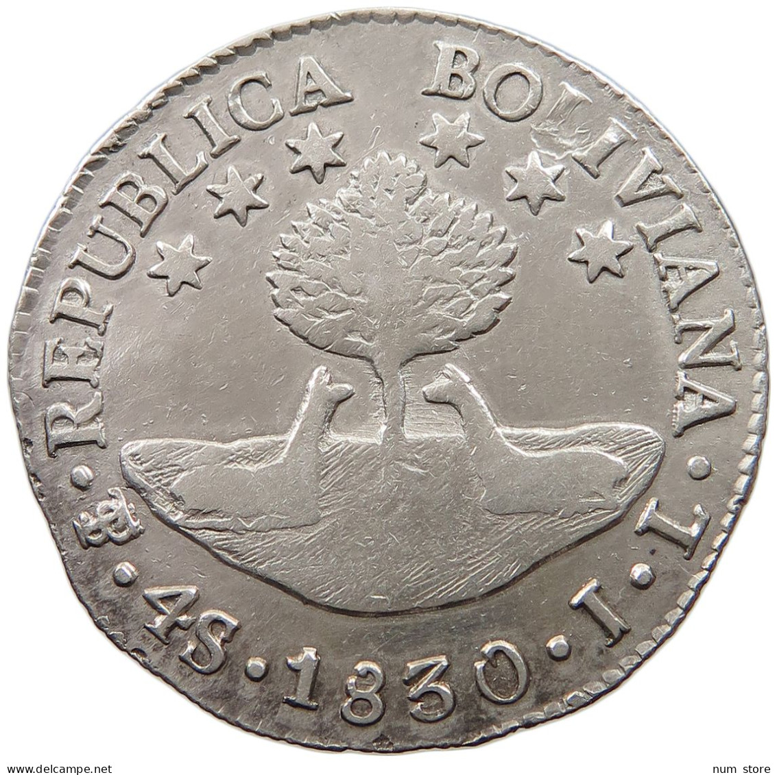 BOLIVIA 4 SOLES 1830 JL  #t060 0167 - Bolivie