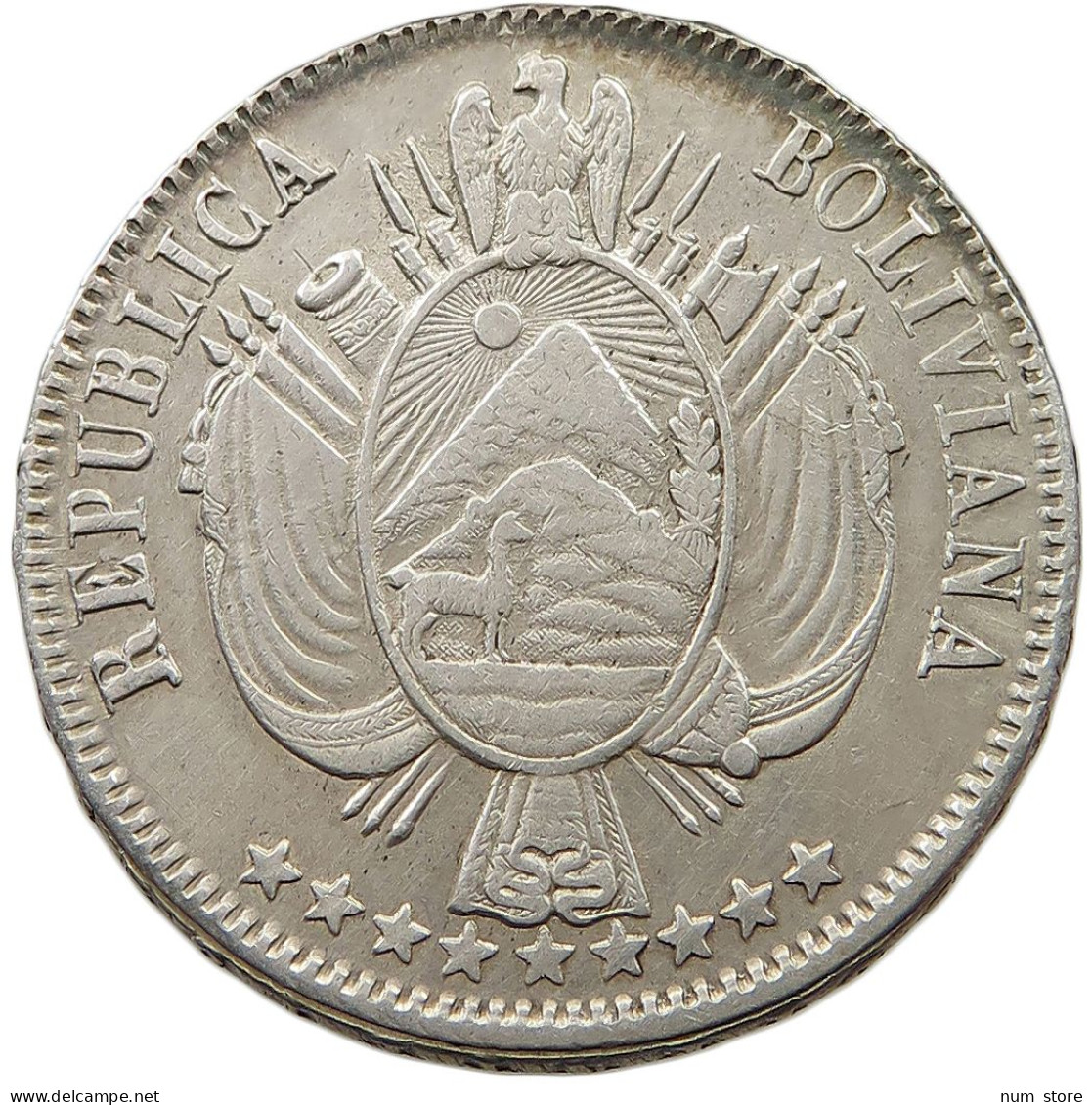 BOLIVIA BOLIVIANO 1865 FP  #t060 0121 - Bolivie