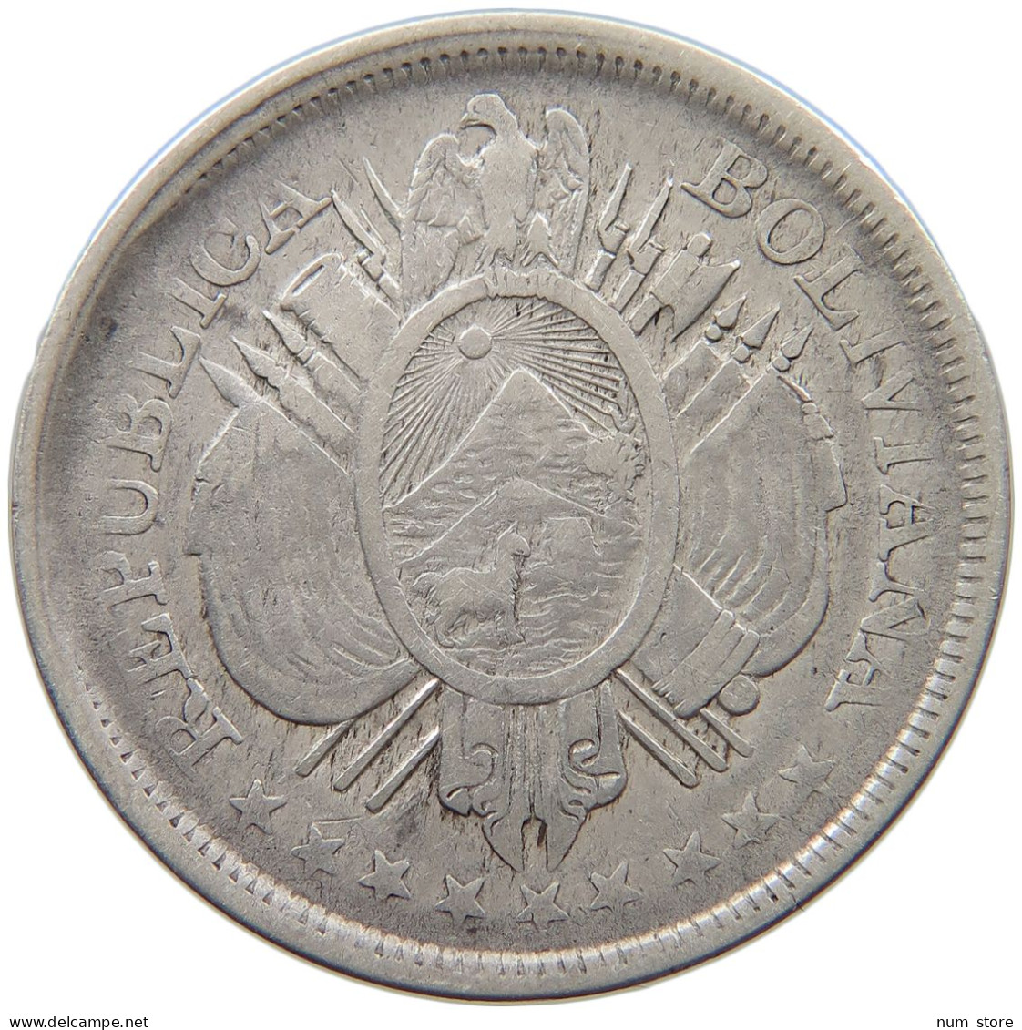 BOLIVIA 50 CENTAVOS 1895  #t007 0267 - Bolivië