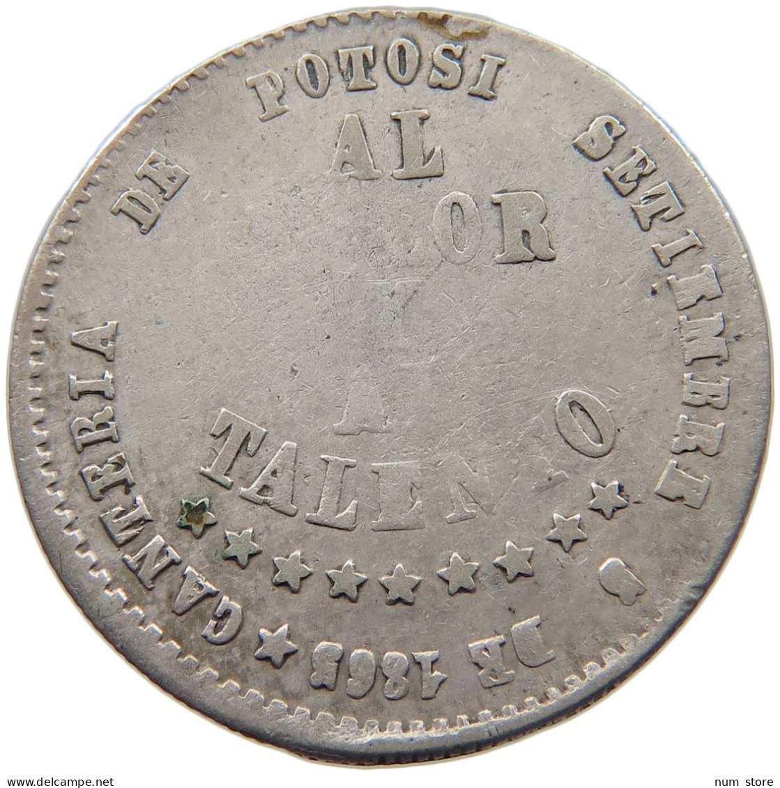 BOLIVIA 1/2 MELGAREJO 1865  #t007 0249 - Bolivie