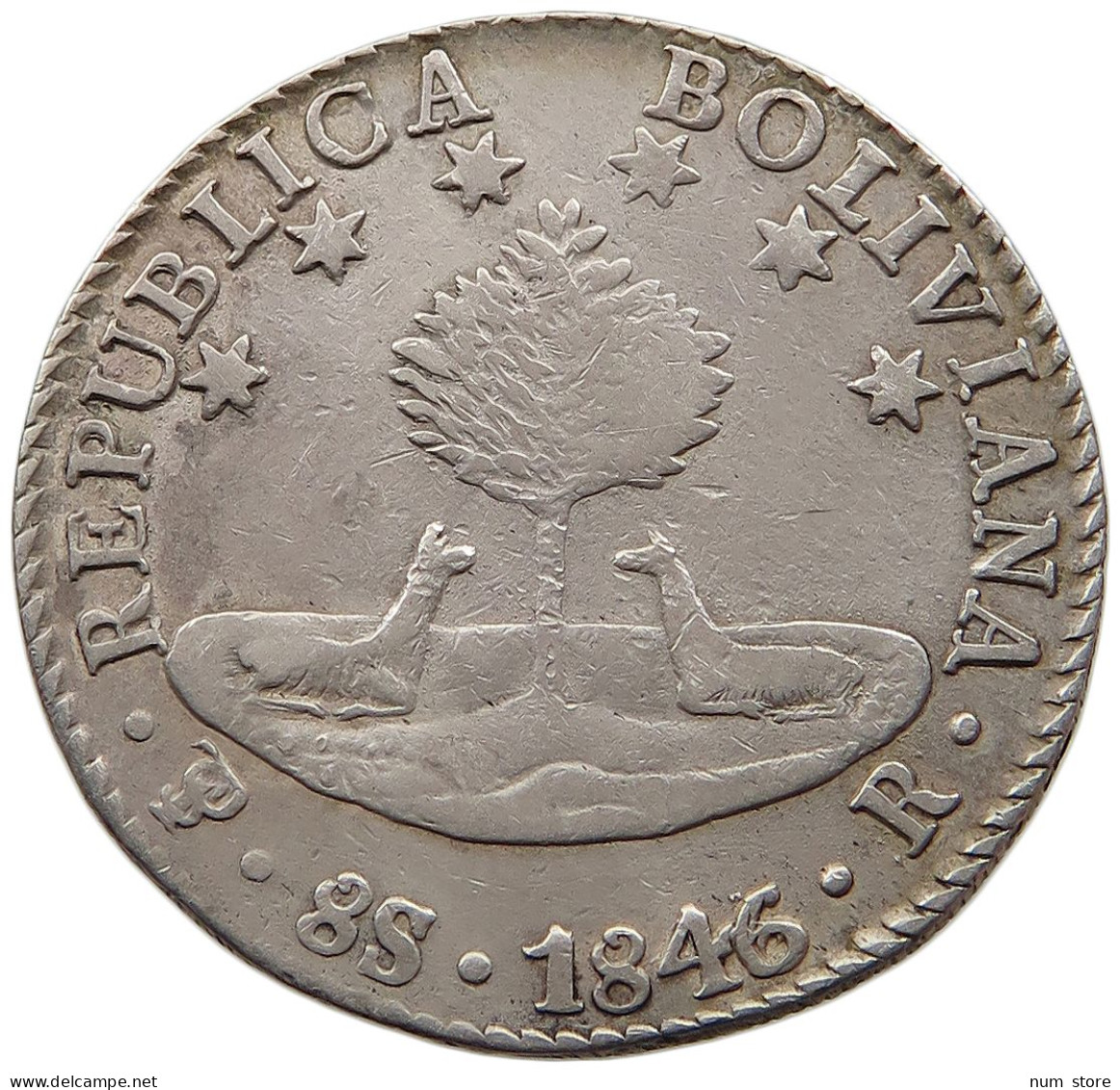 BOLIVIA 8 SOLES 1846/5 R  #t060 0105 - Bolivie