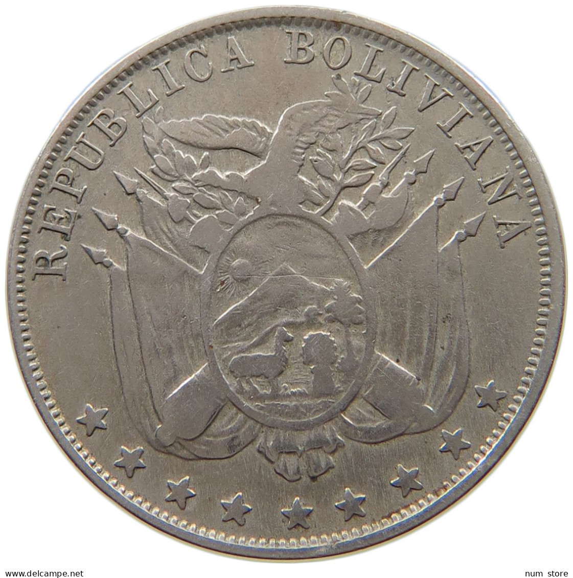 BOLIVIA 10 CENTAVOS 1892  #s034 0281 - Bolivie