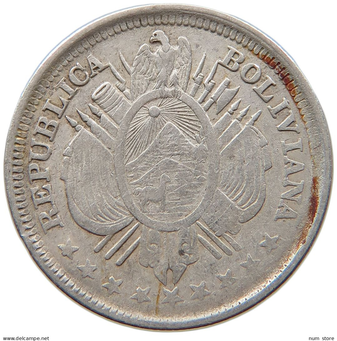 BOLIVIA 20 CENTAVOS 1888  #s012 0079 - Bolivia