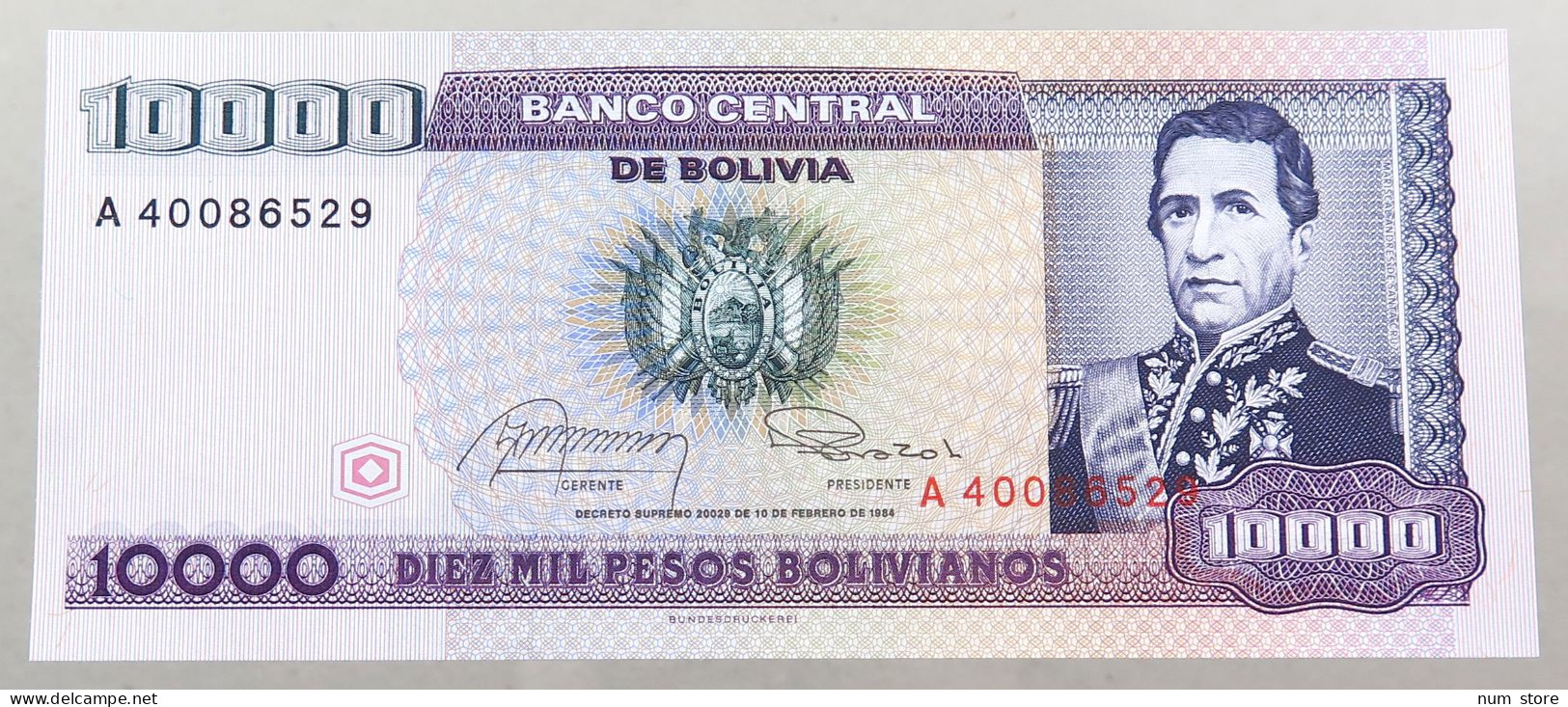 BOLIVIA 10000 PESOS 1984  #alb049 0037 - Bolivia