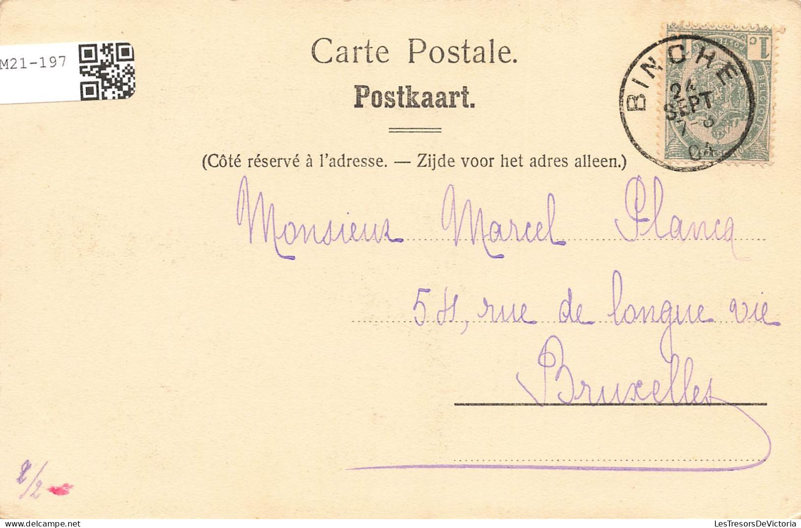 BELGIQUE - Binche - La Poste - Carte Postale Ancienne - Binche