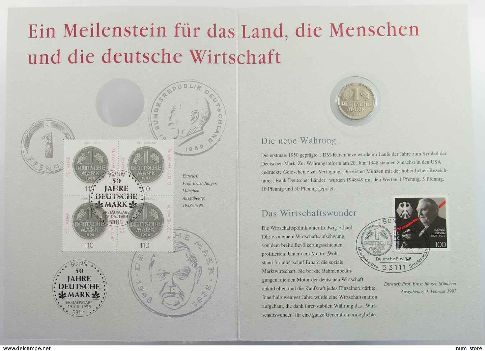 BRD SET MARK + BRIEFMARKEN  50 JAHRE DEUTSCHE MARK #bs15 0077 - Sets De Acuñados &  Sets De Pruebas