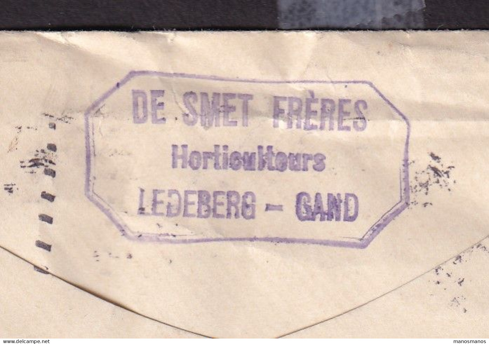 DDFF 051 -- Enveloppe Illustrée TP Germania Surchargés Belgien - Censure Etapes GENT 1915 à BXL - Horticulteurs LEDEBERG - OC26/37 Territoire Des Etapes