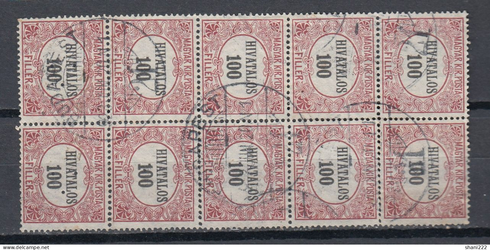 OLD 13 used postal stamps, MAGYAR KIR POSTA Hungary, 1900s HIVATALOS FILLER