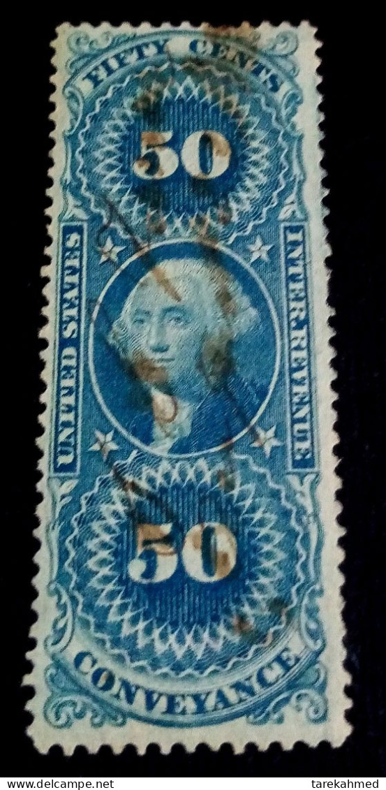 USA 1863-71, George Washington Stamps Scott# R54 CONVEYENCE  REVENUE, VF - 1861-65 Stati Confederati