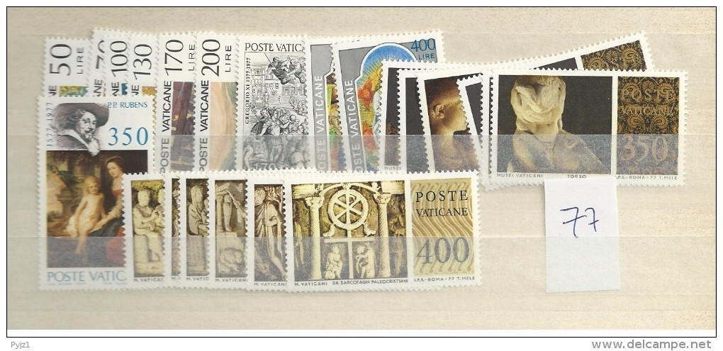 1977 MNH Vaticano, Vatikanstaat, Year Collection, Postfris** - Années Complètes