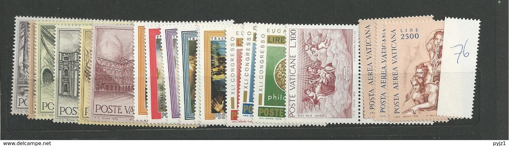 1976 MNH Vaticano, Vatikanstaat, Year Collection, Postfris** - Volledige Jaargang