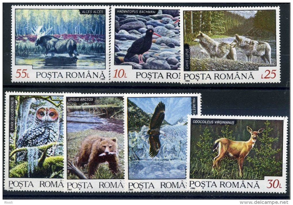 ROUMANIE 1992 YVERT N° 4033-39 -  FAUNE DES PAYS NORDIQUES LUXE ** - Antarktischen Tierwelt