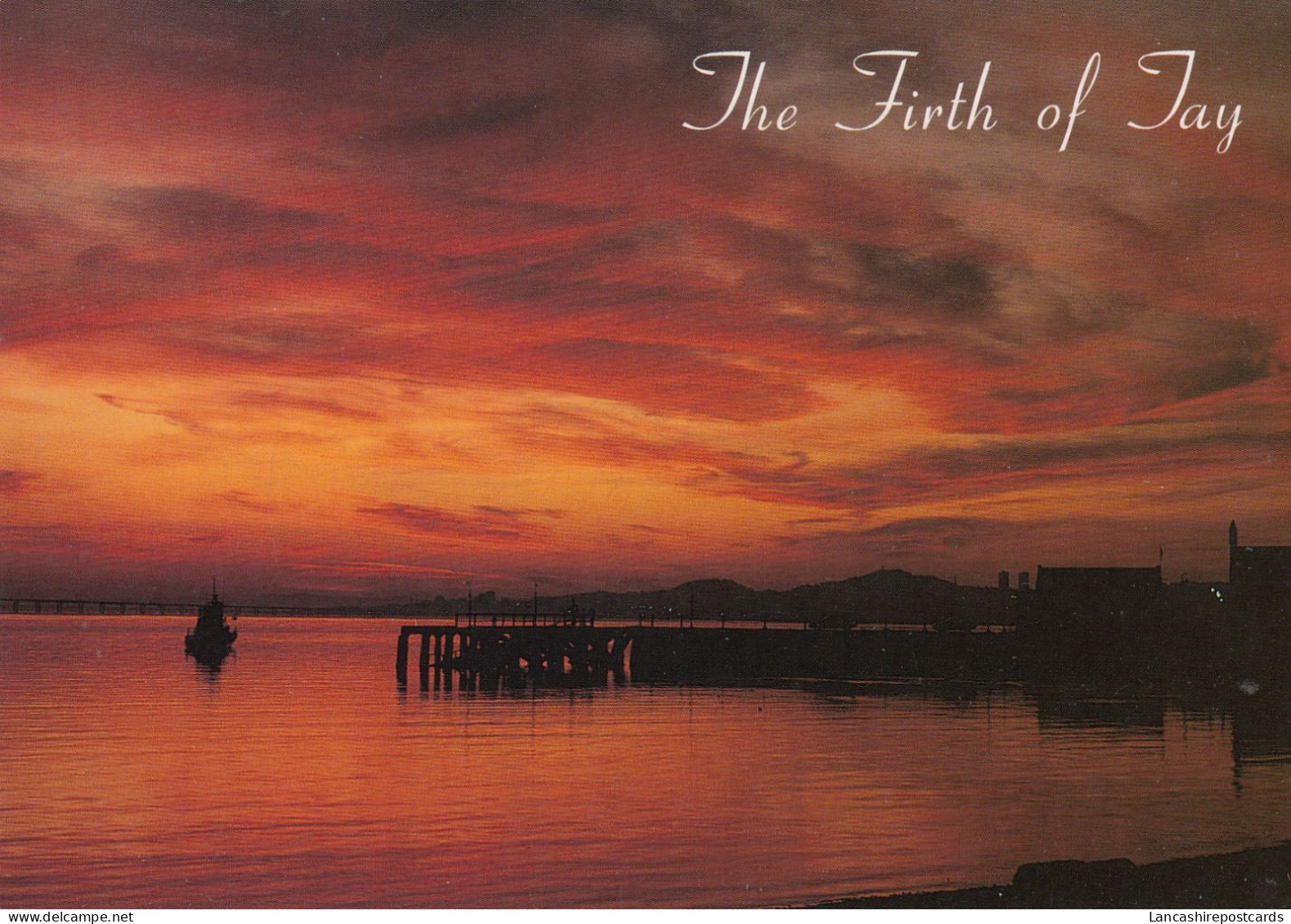 Postcard Sunset Over Dundee & River Tay From Broughty Ferry Angus My Ref B26274 - Angus