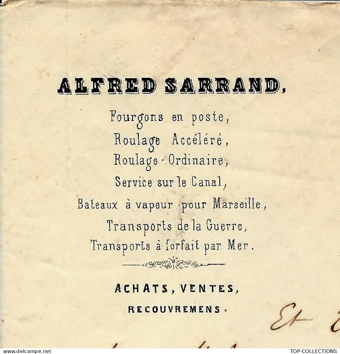 1845 ENTETE ALFRED SARAND ROULAGE TRANSPORT à Carcassonne Aude  Pour Espy Maitre De Forges à Foy Ariège - 1800 – 1899