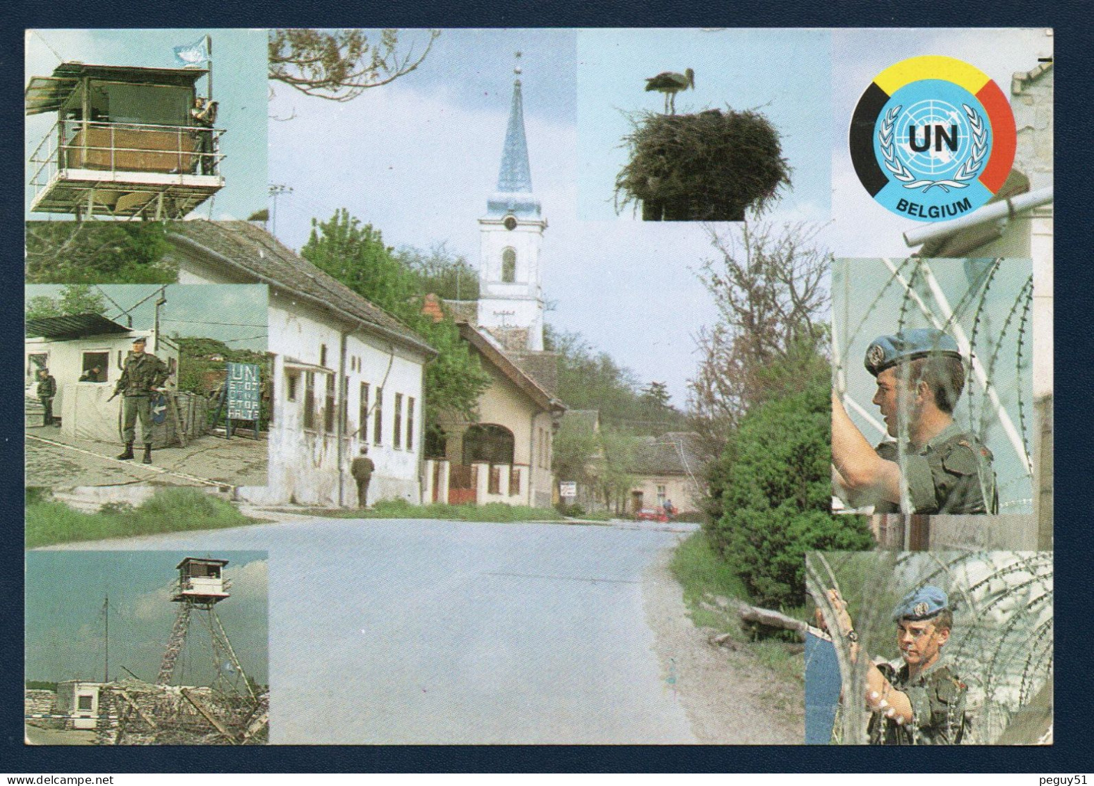 UN Belgium. (Nations Unies, Belgique).  Multivues, Soldats Belges, église, Nid De Cigognes. A Situer. - Otras Guerras